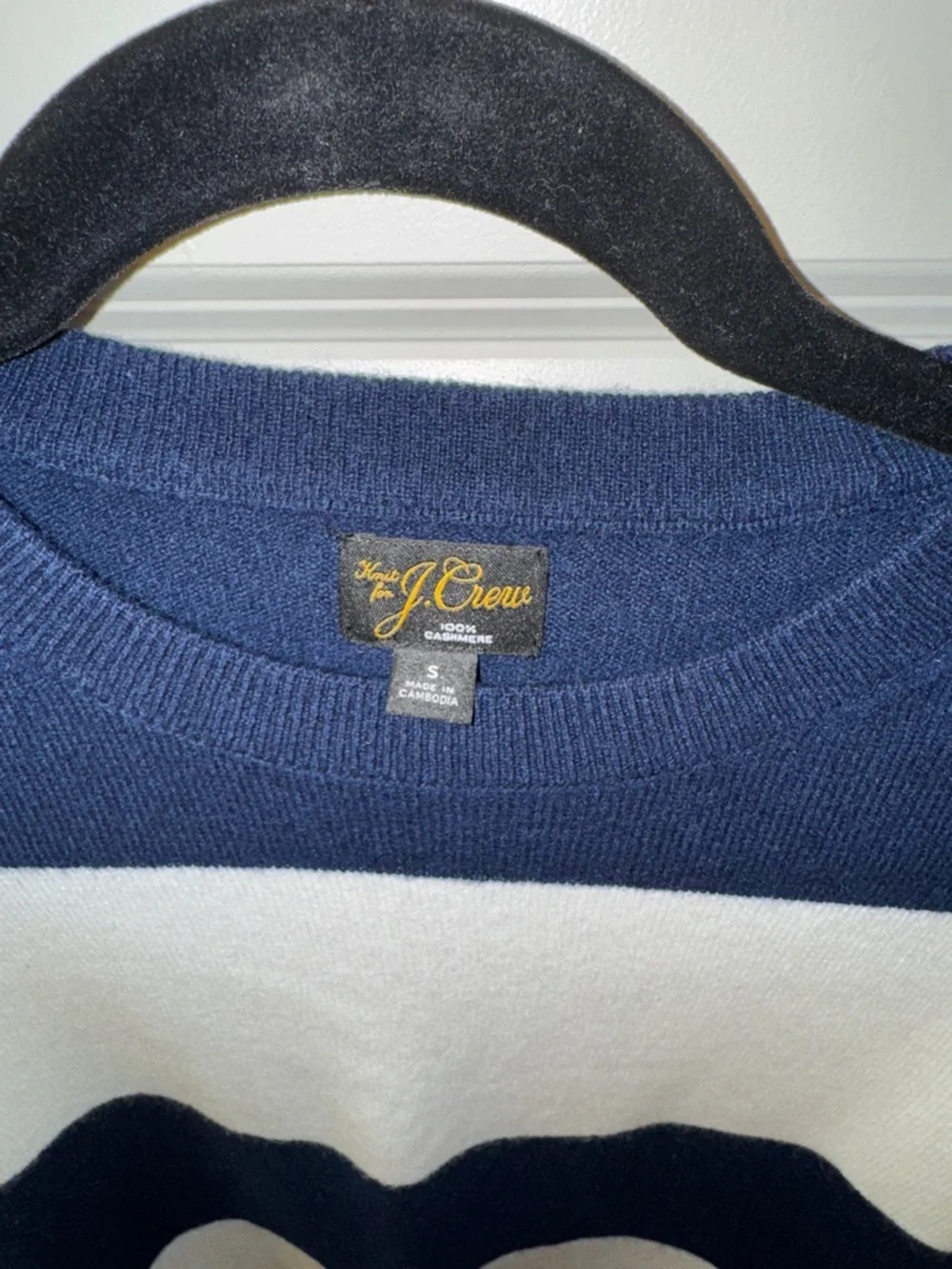 J.Crew Cashmere Crewneck Sweater in Rugby Stripe